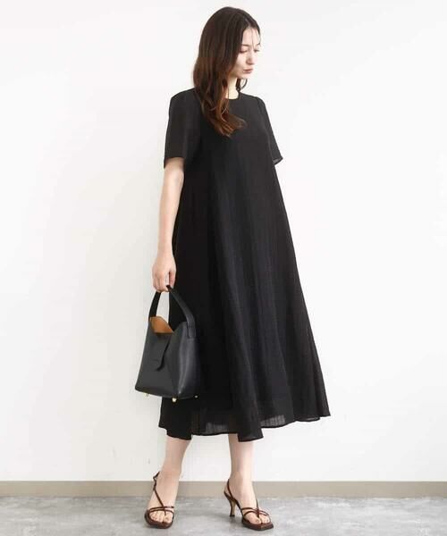 MK MICHEL KLEIN / エムケーミッシェルクラン ロング・マキシ丈ワンピース | ドビーストライプフレアーシルエットワンピース/洗える | 詳細14