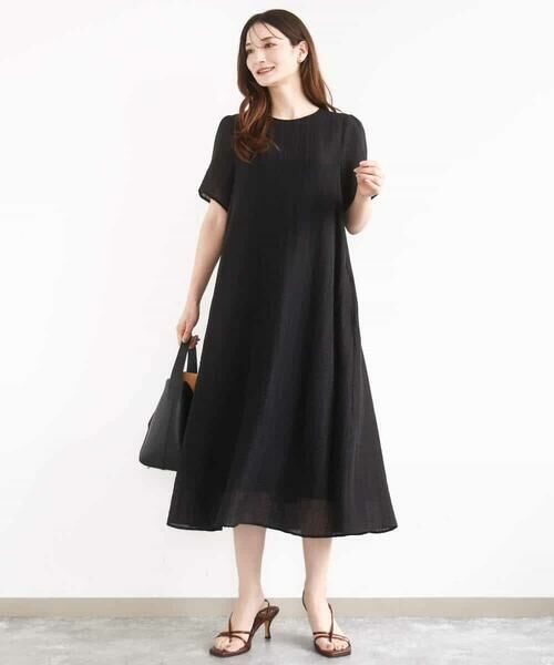 MK MICHEL KLEIN / エムケーミッシェルクラン ロング・マキシ丈ワンピース | ドビーストライプフレアーシルエットワンピース/洗える | 詳細15