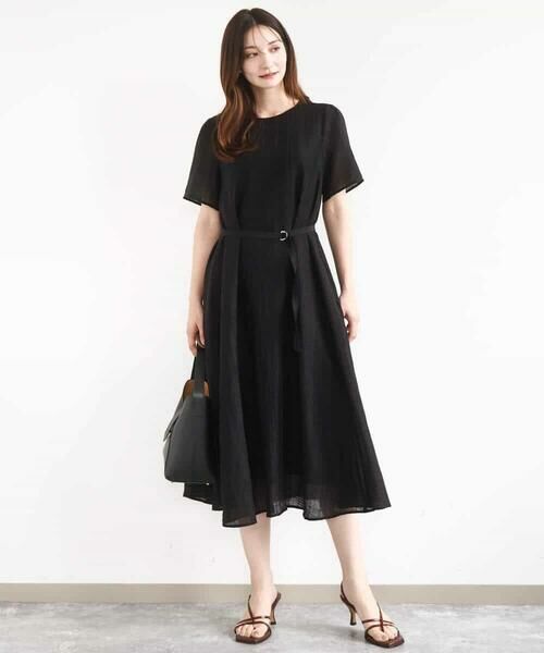 MK MICHEL KLEIN / エムケーミッシェルクラン ロング・マキシ丈ワンピース | ドビーストライプフレアーシルエットワンピース/洗える | 詳細16