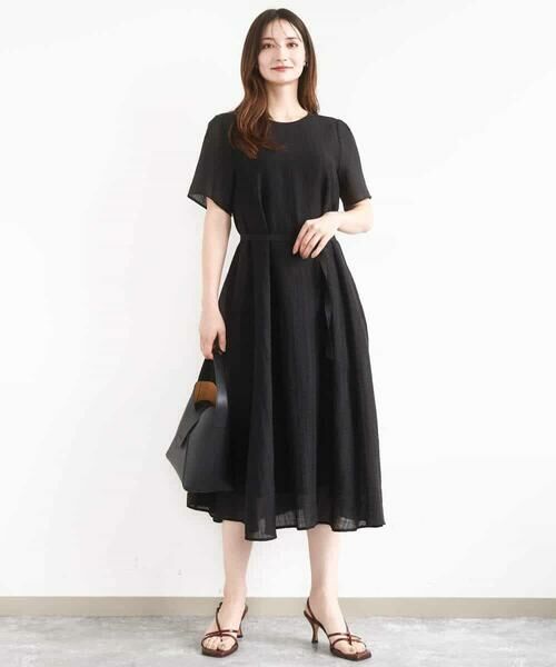 MK MICHEL KLEIN / エムケーミッシェルクラン ロング・マキシ丈ワンピース | ドビーストライプフレアーシルエットワンピース/洗える | 詳細17