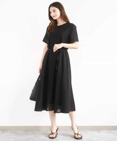 MK MICHEL KLEIN / エムケーミッシェルクラン ロング・マキシ丈ワンピース | ドビーストライプフレアーシルエットワンピース/洗える | 詳細18