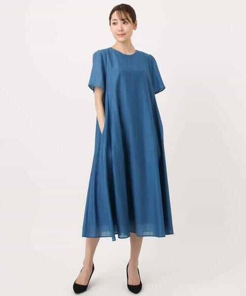 MK MICHEL KLEIN / エムケーミッシェルクラン ロング・マキシ丈ワンピース | ドビーストライプフレアーシルエットワンピース/洗える | 詳細26