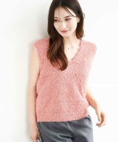 MK MICHEL KLEIN / エムケーミッシェルクラン ニット・セーター | ラメシャギーニットジレ/前後2way/洗える