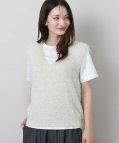 MK MICHEL KLEIN / エムケーミッシェルクラン ニット・セーター | ラメシャギーニットジレ/前後2way/洗える