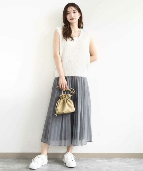 MK MICHEL KLEIN / エムケーミッシェルクラン ニット・セーター | ラメシャギーニットジレ/前後2way/洗える | 詳細2