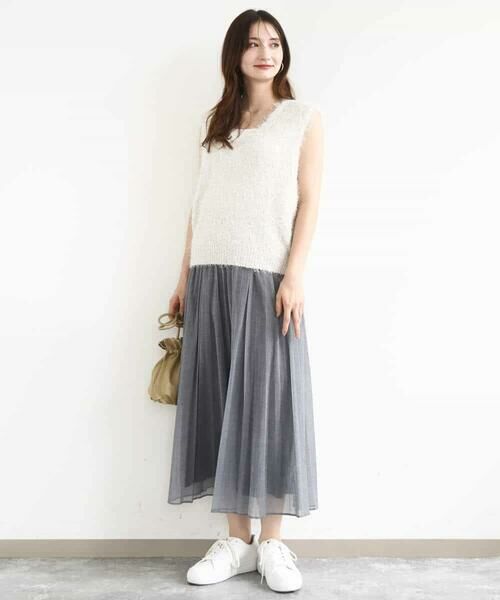 MK MICHEL KLEIN / エムケーミッシェルクラン ニット・セーター | ラメシャギーニットジレ/前後2way/洗える | 詳細3