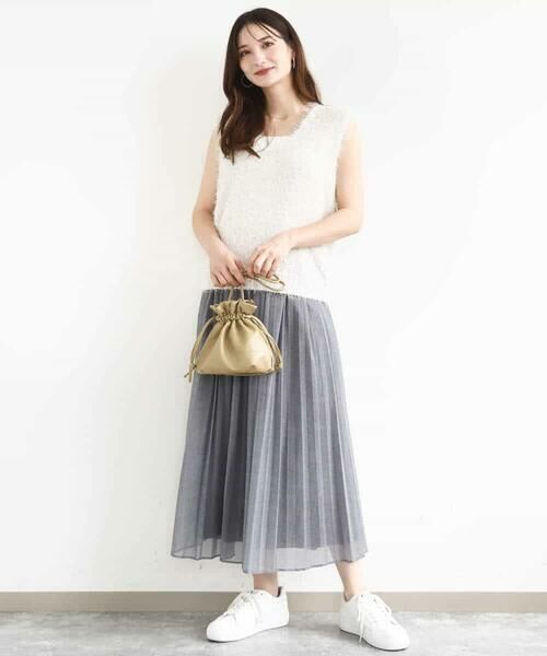 MK MICHEL KLEIN / エムケーミッシェルクラン ニット・セーター | ラメシャギーニットジレ/前後2way/洗える | 詳細4