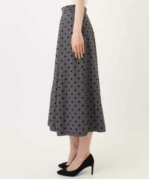 MK MICHEL KLEIN / エムケーミッシェルクラン ロング・マキシ丈スカート | フロッキードット柄タックスカート/洗える | 詳細21