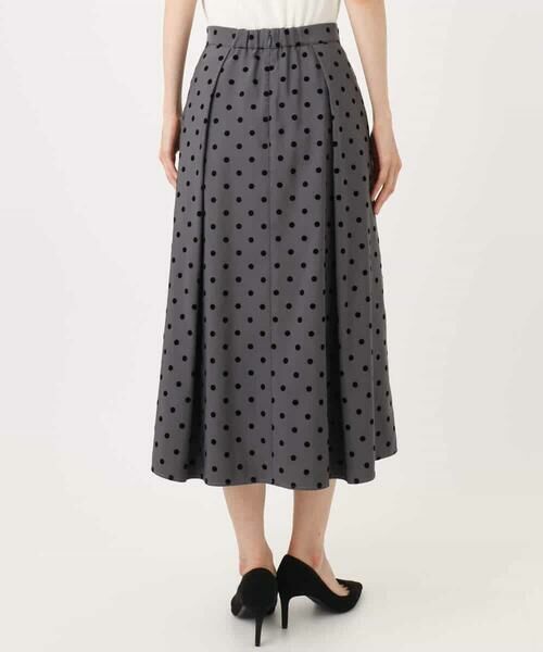 MK MICHEL KLEIN / エムケーミッシェルクラン ロング・マキシ丈スカート | フロッキードット柄タックスカート/洗える | 詳細22