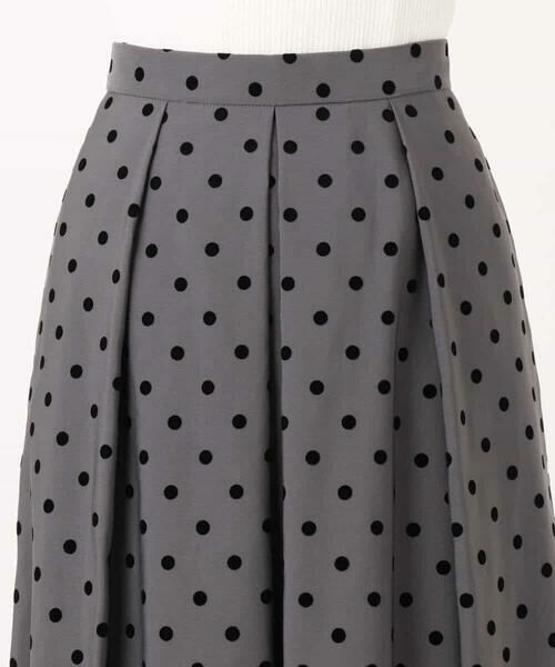 MK MICHEL KLEIN / エムケーミッシェルクラン ロング・マキシ丈スカート | フロッキードット柄タックスカート/洗える | 詳細23
