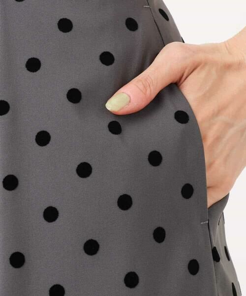 MK MICHEL KLEIN / エムケーミッシェルクラン ロング・マキシ丈スカート | フロッキードット柄タックスカート/洗える | 詳細26