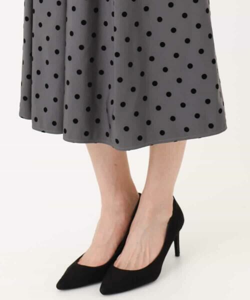 MK MICHEL KLEIN / エムケーミッシェルクラン ロング・マキシ丈スカート | フロッキードット柄タックスカート/洗える | 詳細27