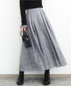 MK MICHEL KLEIN / エムケーミッシェルクラン ロング・マキシ丈スカート | シアードビーチェックスカート/洗える