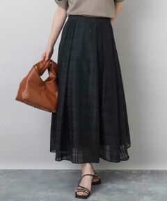 MK MICHEL KLEIN / エムケーミッシェルクラン ロング・マキシ丈スカート | シアードビーチェックスカート/洗える