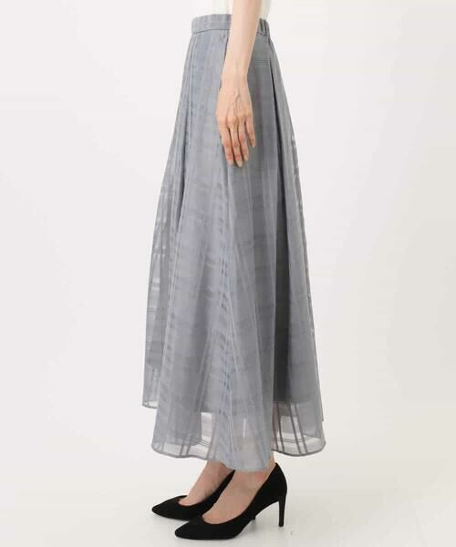 MK MICHEL KLEIN / エムケーミッシェルクラン ロング・マキシ丈スカート | シアードビーチェックスカート/洗える | 詳細18