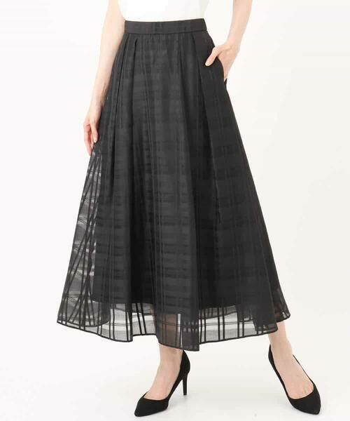 MK MICHEL KLEIN / エムケーミッシェルクラン ロング・マキシ丈スカート | シアードビーチェックスカート/洗える | 詳細26