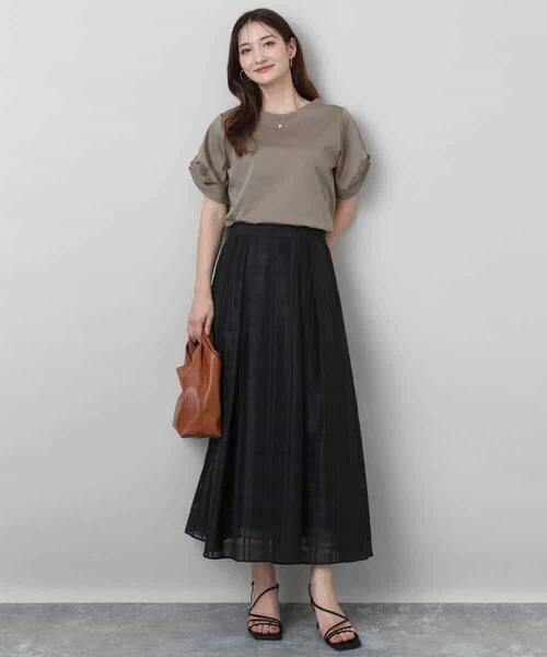 MK MICHEL KLEIN / エムケーミッシェルクラン ロング・マキシ丈スカート | シアードビーチェックスカート/洗える | 詳細4