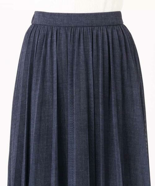 MK MICHEL KLEIN / エムケーミッシェルクラン ロング・マキシ丈スカート | デニム調シアープリーツスカート/洗える | 詳細1
