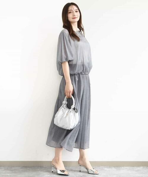 MK MICHEL KLEIN / エムケーミッシェルクラン ロング・マキシ丈スカート | デニム調シアープリーツスカート/洗える | 詳細15