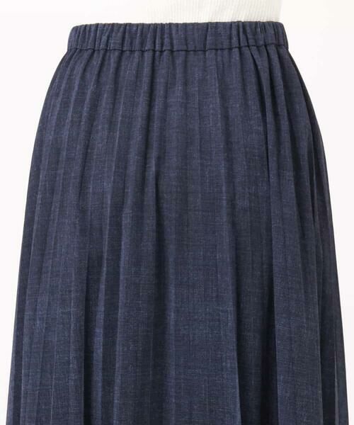 MK MICHEL KLEIN / エムケーミッシェルクラン ロング・マキシ丈スカート | デニム調シアープリーツスカート/洗える | 詳細2