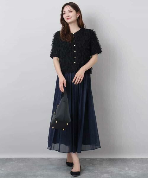 MK MICHEL KLEIN / エムケーミッシェルクラン ロング・マキシ丈スカート | デニム調シアープリーツスカート/洗える | 詳細27