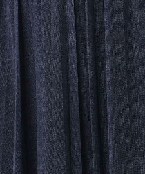 MK MICHEL KLEIN / エムケーミッシェルクラン ロング・マキシ丈スカート | デニム調シアープリーツスカート/洗える | 詳細4