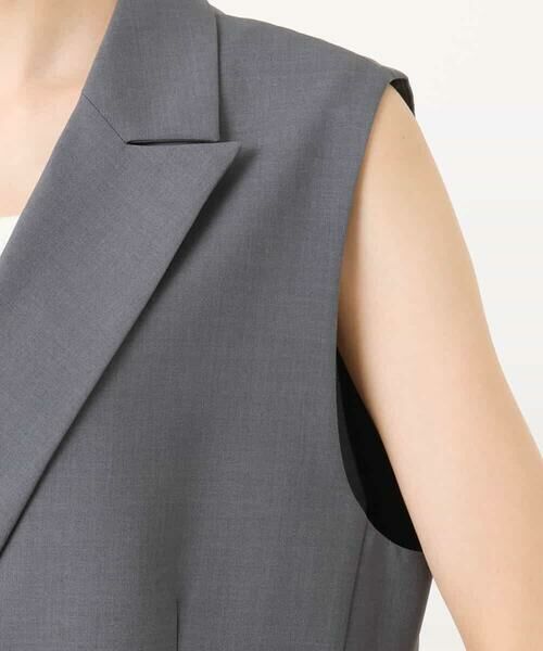 MK MICHEL KLEIN / エムケーミッシェルクラン ベスト | ダブルブレストジレ/洗える | 詳細21