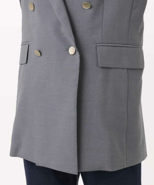 MK MICHEL KLEIN / エムケーミッシェルクラン ベスト | ダブルブレストジレ/洗える | 詳細23