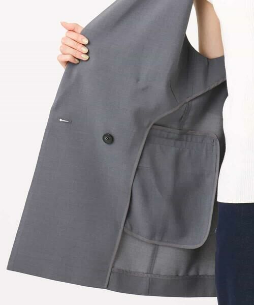 MK MICHEL KLEIN / エムケーミッシェルクラン ベスト | ダブルブレストジレ/洗える | 詳細25