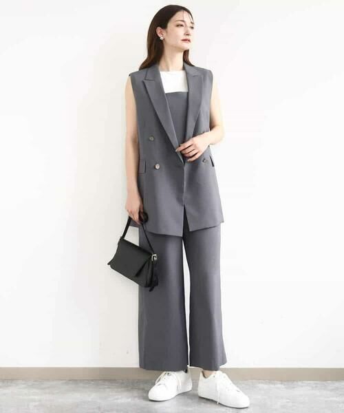 MK MICHEL KLEIN / エムケーミッシェルクラン ベスト | ダブルブレストジレ/洗える | 詳細6