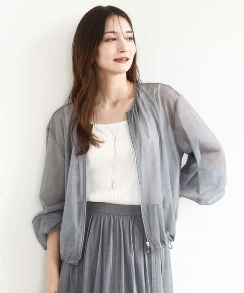 MK MICHEL KLEIN / エムケーミッシェルクラン その他アウター | デニム調シアーブルゾン/洗える | 詳細10