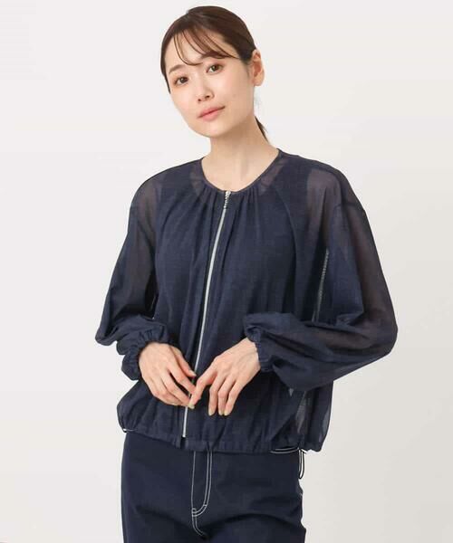 MK MICHEL KLEIN / エムケーミッシェルクラン その他アウター | デニム調シアーブルゾン/洗える | 詳細22