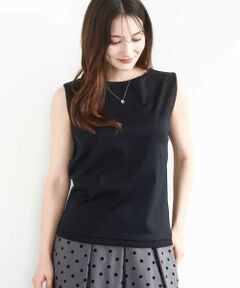 MK MICHEL KLEIN / エムケーミッシェルクラン カットソー | シルケットフライス ノースリーブカットソー/接触冷感/洗える