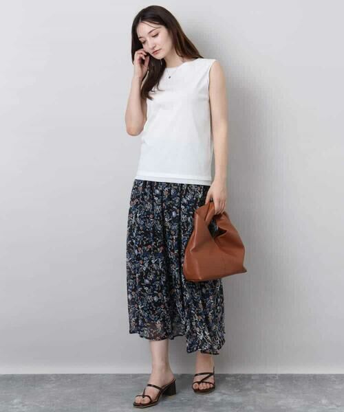 MK MICHEL KLEIN / エムケーミッシェルクラン カットソー | シルケットフライス ノースリーブカットソー/接触冷感/洗える | 詳細9