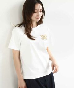 MK MICHEL KLEIN / エムケーミッシェルクラン カットソー | イニシャル刺繍コットンTシャツ/UVカット/接触冷感/洗える