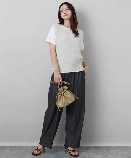 MK MICHEL KLEIN / エムケーミッシェルクラン カットソー | イニシャル刺繍コットンTシャツ/UVカット/接触冷感/洗える | 詳細11