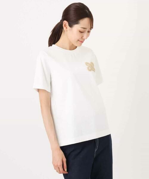 MK MICHEL KLEIN / エムケーミッシェルクラン カットソー | イニシャル刺繍コットンTシャツ/UVカット/接触冷感/洗える | 詳細12