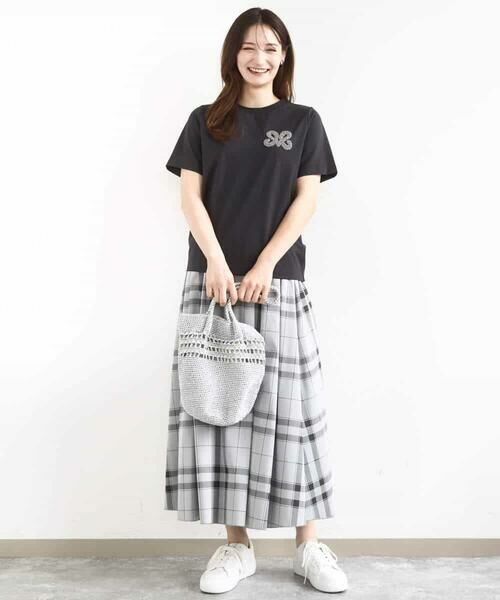 MK MICHEL KLEIN / エムケーミッシェルクラン カットソー | イニシャル刺繍コットンTシャツ/UVカット/接触冷感/洗える | 詳細2