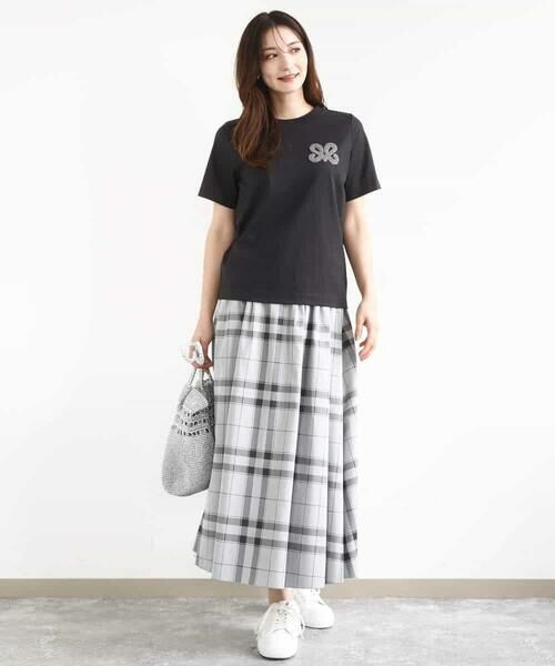 MK MICHEL KLEIN / エムケーミッシェルクラン カットソー | イニシャル刺繍コットンTシャツ/UVカット/接触冷感/洗える | 詳細3