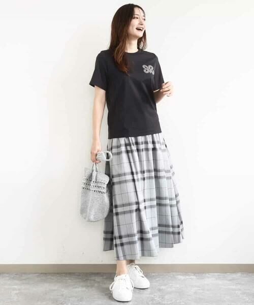 MK MICHEL KLEIN / エムケーミッシェルクラン カットソー | イニシャル刺繍コットンTシャツ/UVカット/接触冷感/洗える | 詳細4