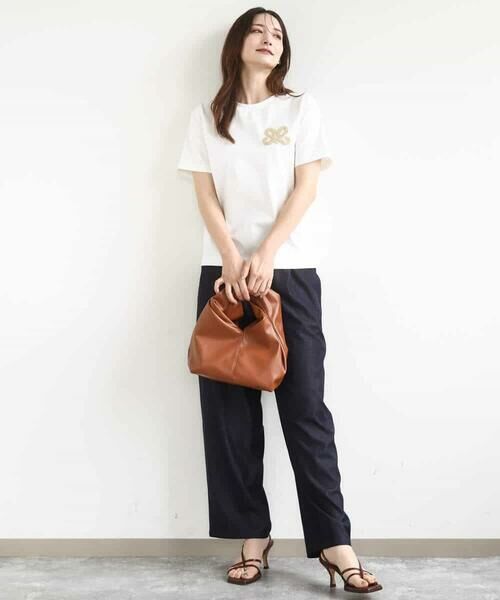 MK MICHEL KLEIN / エムケーミッシェルクラン カットソー | イニシャル刺繍コットンTシャツ/UVカット/接触冷感/洗える | 詳細9