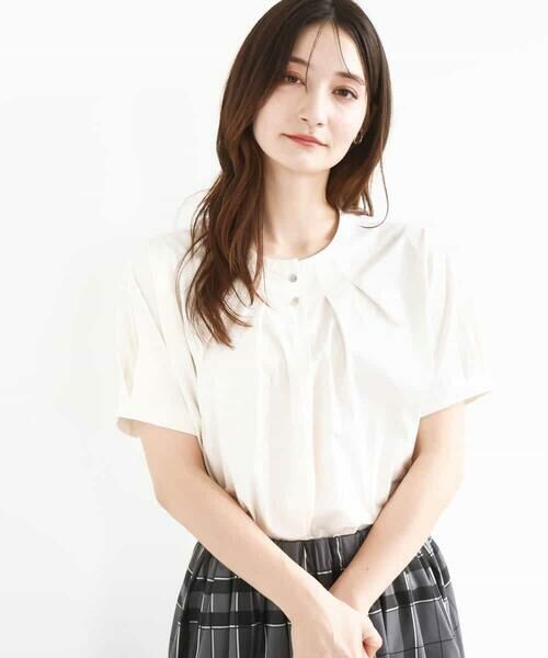 tシャツ 前釦デザインドルマンスリーブカットソー/接触冷感/洗える レディース 前釦デザインドルマンスリーブカットソー/接触冷感/洗える