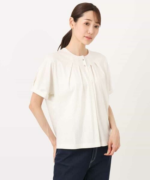 MK MICHEL KLEIN / エムケーミッシェルクラン カットソー | 前釦デザインドルマンスリーブカットソー/接触冷感/洗える | 詳細14