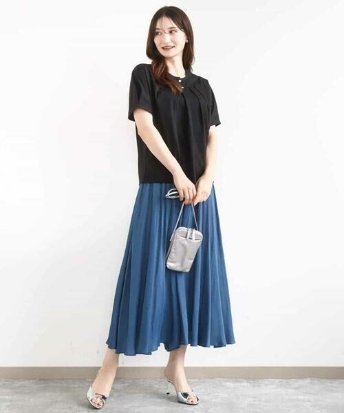 MK MICHEL KLEIN / エムケーミッシェルクラン カットソー | 前釦デザインドルマンスリーブカットソー/接触冷感/洗える | 詳細2