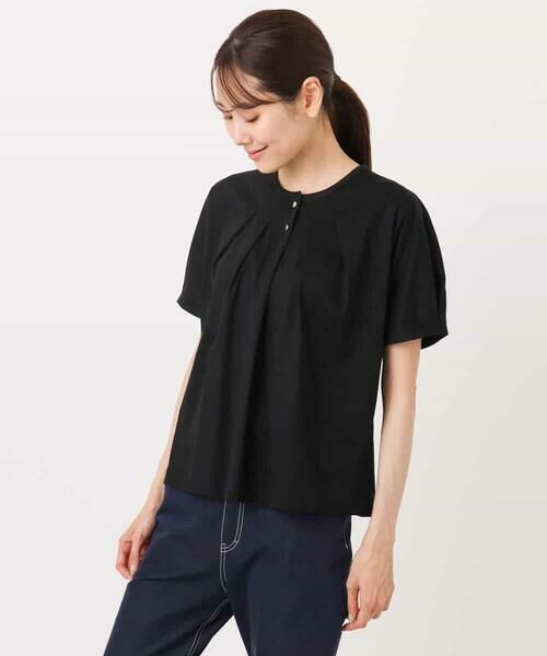 MK MICHEL KLEIN / エムケーミッシェルクラン カットソー | 前釦デザインドルマンスリーブカットソー/接触冷感/洗える | 詳細22