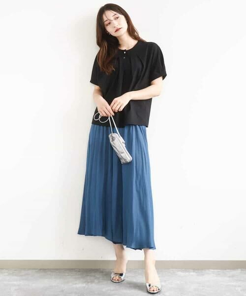 MK MICHEL KLEIN / エムケーミッシェルクラン カットソー | 前釦デザインドルマンスリーブカットソー/接触冷感/洗える | 詳細4