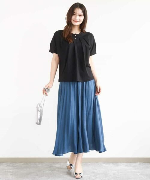 MK MICHEL KLEIN / エムケーミッシェルクラン カットソー | 前釦デザインドルマンスリーブカットソー/接触冷感/洗える | 詳細5