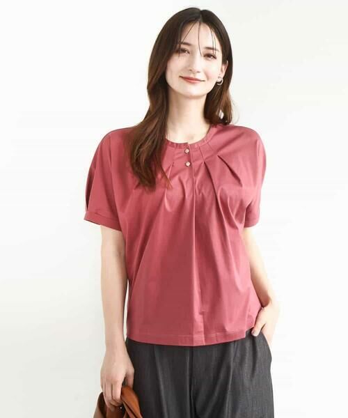 MK MICHEL KLEIN / エムケーミッシェルクラン カットソー | 前釦デザインドルマンスリーブカットソー/接触冷感/洗える | 詳細6