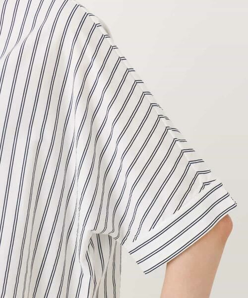 MK MICHEL KLEIN / エムケーミッシェルクラン カットソー | 先染めストライプ柄ドロストデザインカットソー/洗える | 詳細13