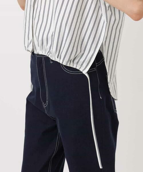 MK MICHEL KLEIN / エムケーミッシェルクラン カットソー | 先染めストライプ柄ドロストデザインカットソー/洗える | 詳細14